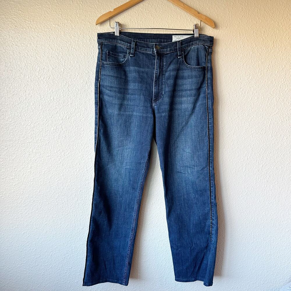 Rag & Bone Hattie Mid Rise Full Length Jeans Womens 31 Blue Straight Leg Denim